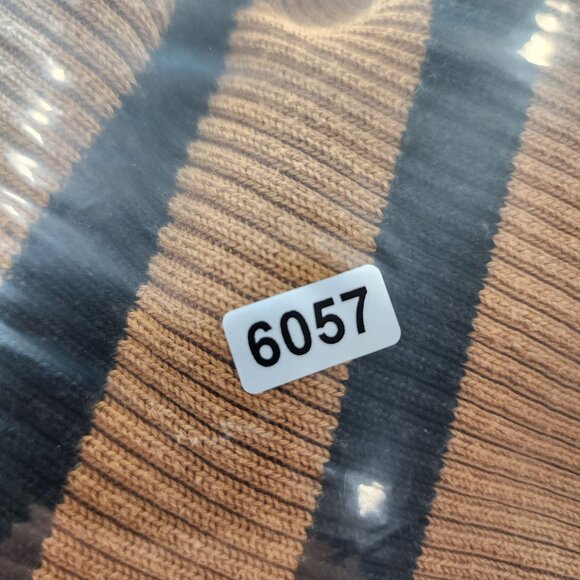 Womens Nine & Company Turtleneck Sweater Camel & Black Striped Long Sleeve M - Picture 10 of 10